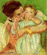 Mary Cassatt moder och barn France oil painting artist